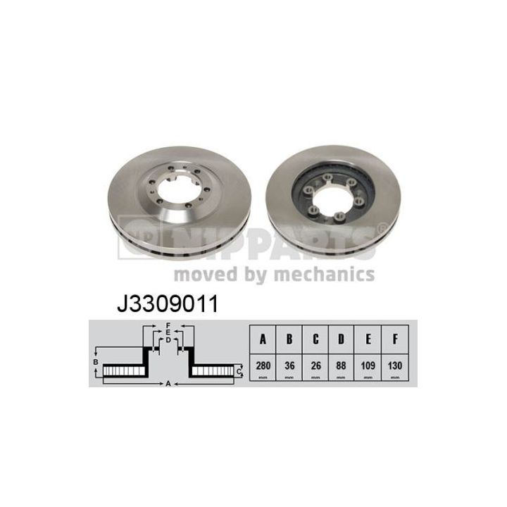 Stabdžių diskas NIPPARTS J3309011