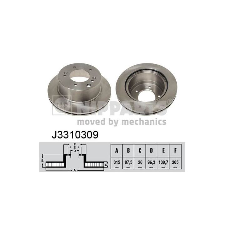 Stabdžių diskas NIPPARTS J3310309