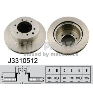Stabdžių diskas NIPPARTS J3310512