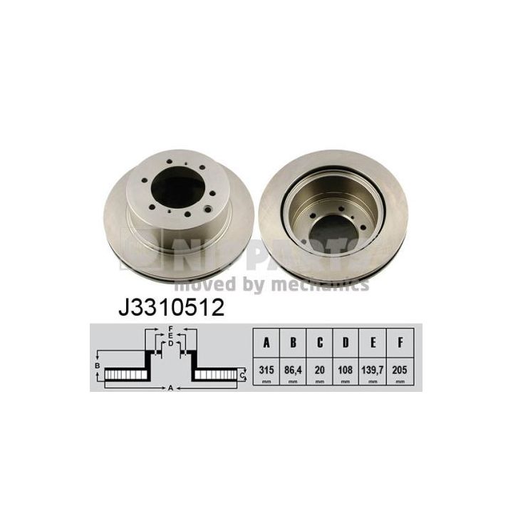 Stabdžių diskas NIPPARTS J3310512