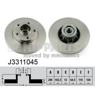 Stabdžių diskas NIPPARTS J3311045