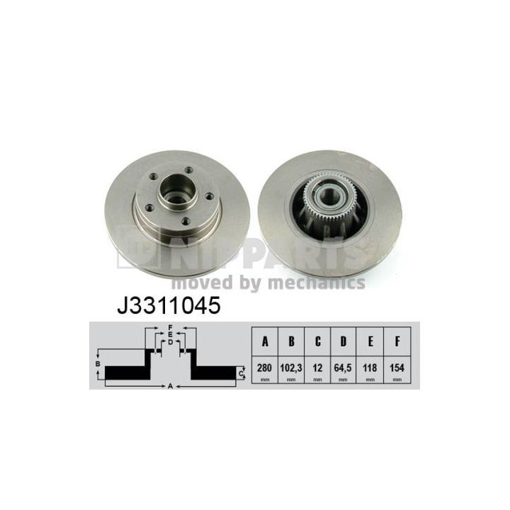 Stabdžių diskas NIPPARTS J3311045