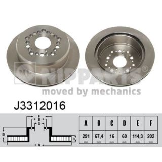 Stabdžių diskas NIPPARTS J3312016