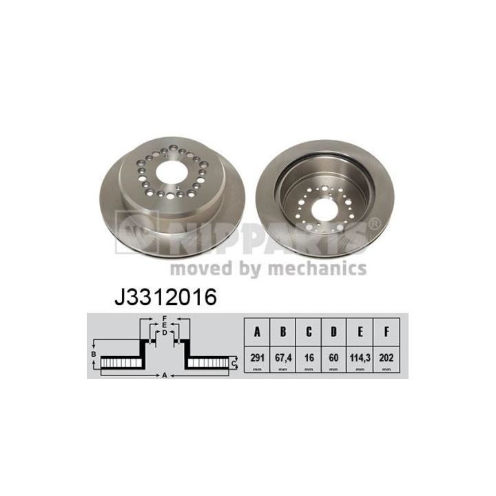 Stabdžių diskas NIPPARTS J3312016