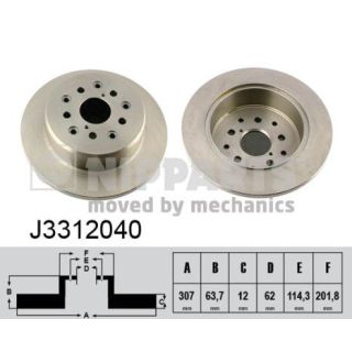 Stabdžių diskas NIPPARTS J3312040