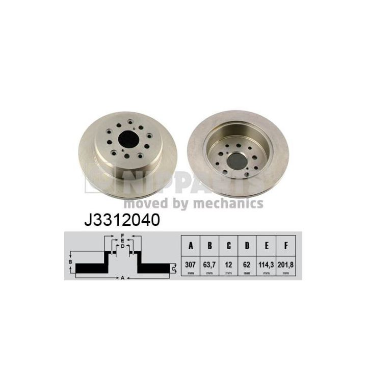 Stabdžių diskas NIPPARTS J3312040