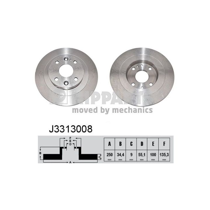 Stabdžių diskas NIPPARTS J3313008