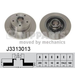 Stabdžių diskas NIPPARTS J3313013