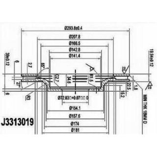 Stabdžių diskas NIPPARTS J3313019