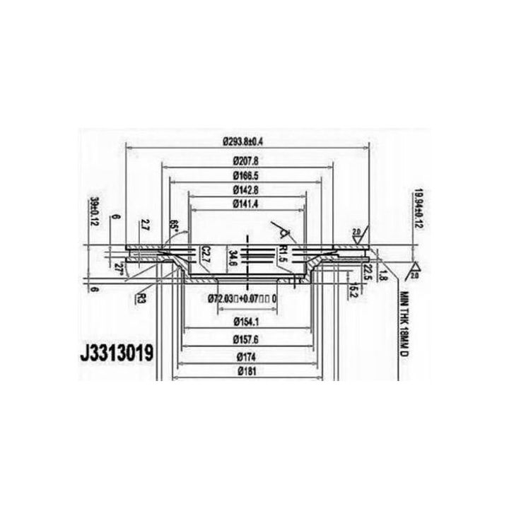 Stabdžių diskas NIPPARTS J3313019