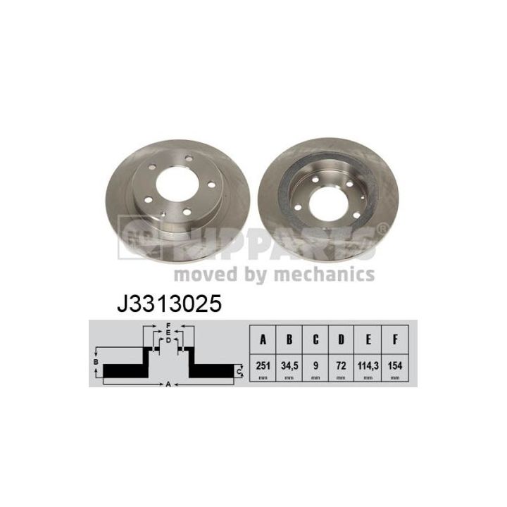 Stabdžių diskas NIPPARTS J3313025