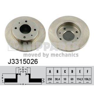 Stabdžių diskas NIPPARTS J3315026