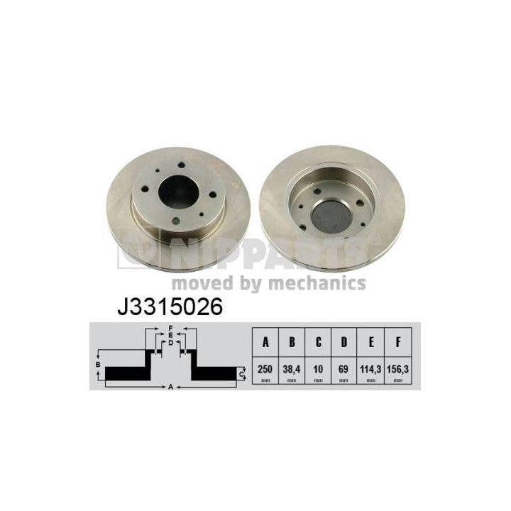 Stabdžių diskas NIPPARTS J3315026