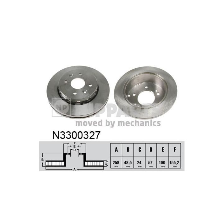 Stabdžių diskas NIPPARTS N3300327