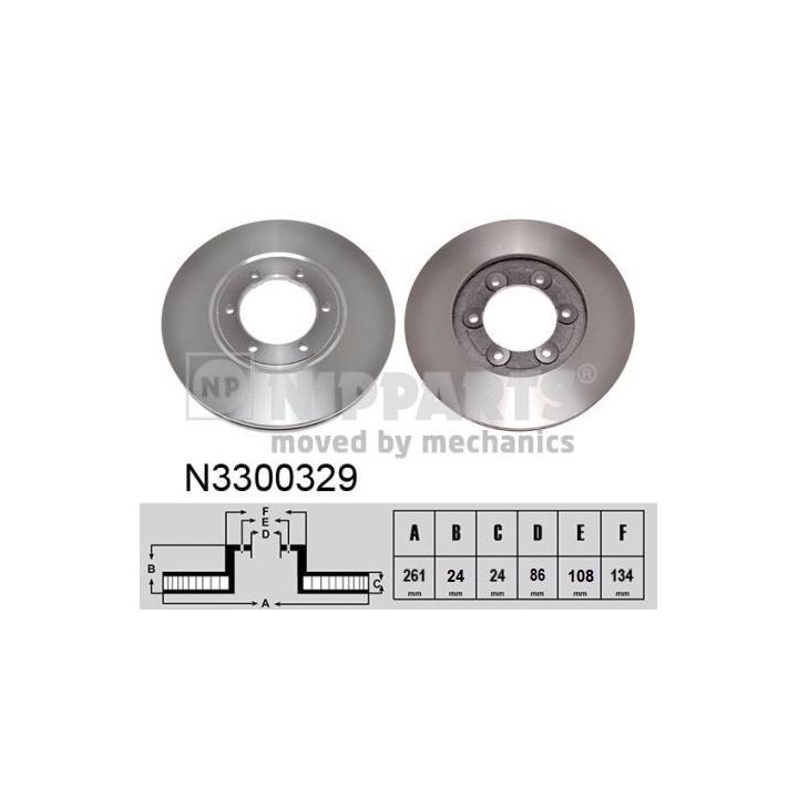 Stabdžių diskas NIPPARTS N3300329