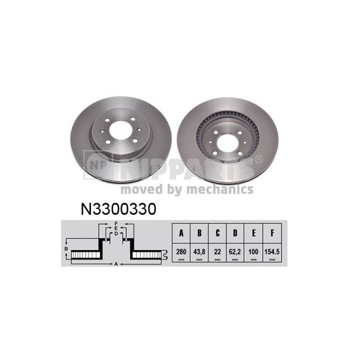 Stabdžių diskas NIPPARTS N3300330