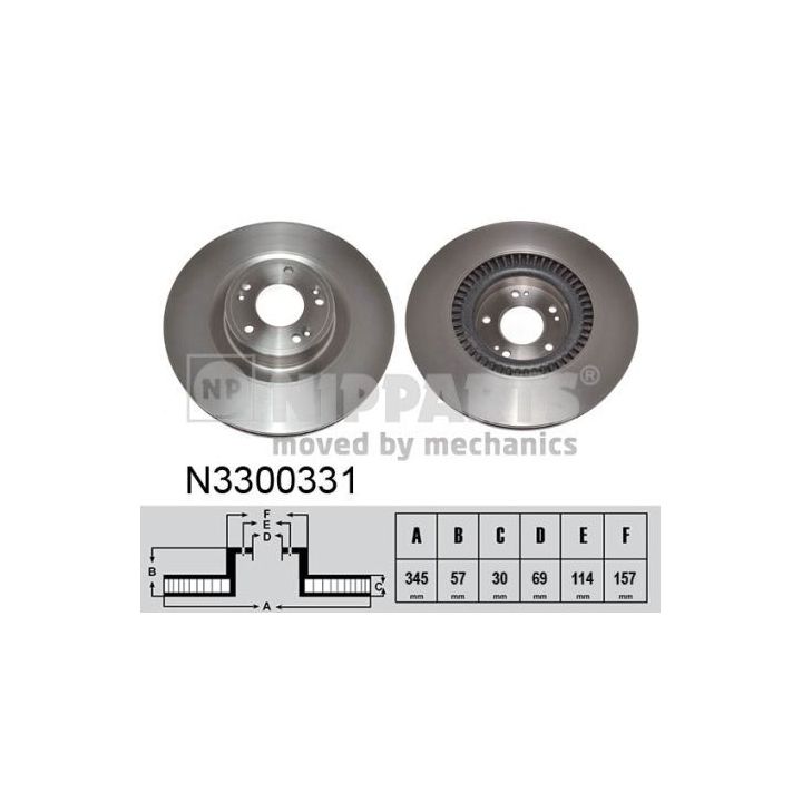 Stabdžių diskas NIPPARTS N3300331