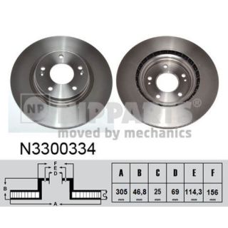 Stabdžių diskas NIPPARTS N3300334