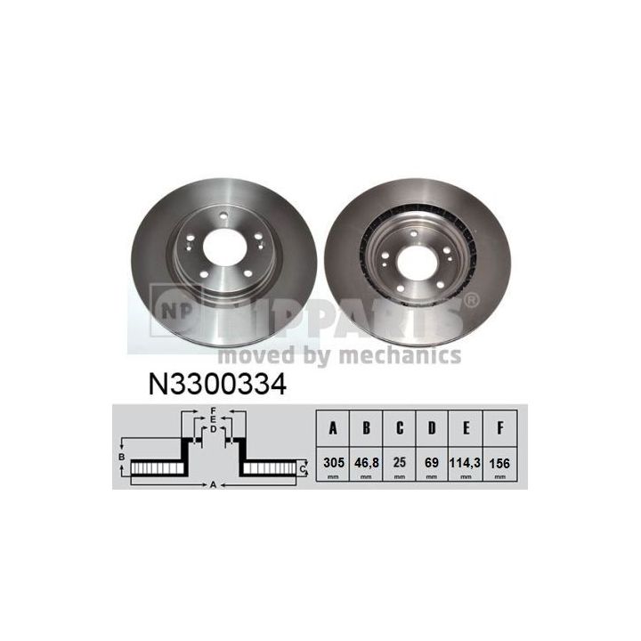 Stabdžių diskas NIPPARTS N3300334