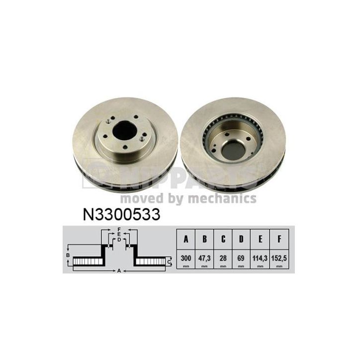 Stabdžių diskas NIPPARTS N3300533