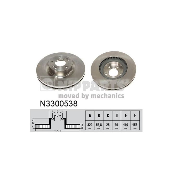 Stabdžių diskas NIPPARTS N3300538