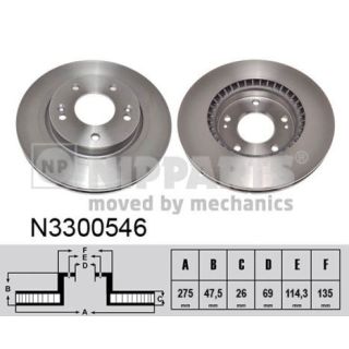 Stabdžių diskas NIPPARTS N3300546