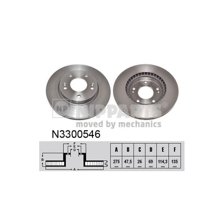 Stabdžių diskas NIPPARTS N3300546