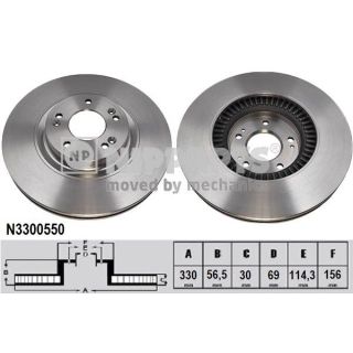 Stabdžių diskas NIPPARTS N3300550