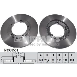 Stabdžių diskas NIPPARTS N3300551