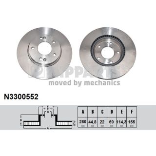 Stabdžių diskas NIPPARTS N3300552