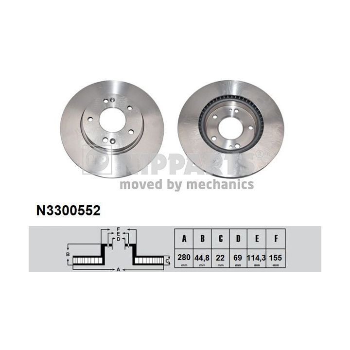 Stabdžių diskas NIPPARTS N3300552