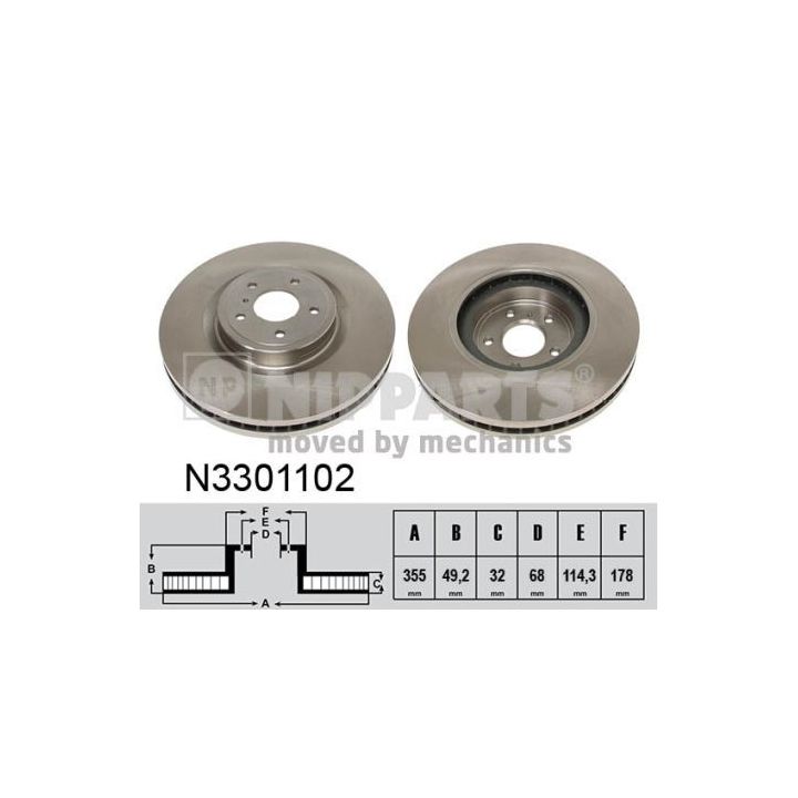 Stabdžių diskas NIPPARTS N3301102
