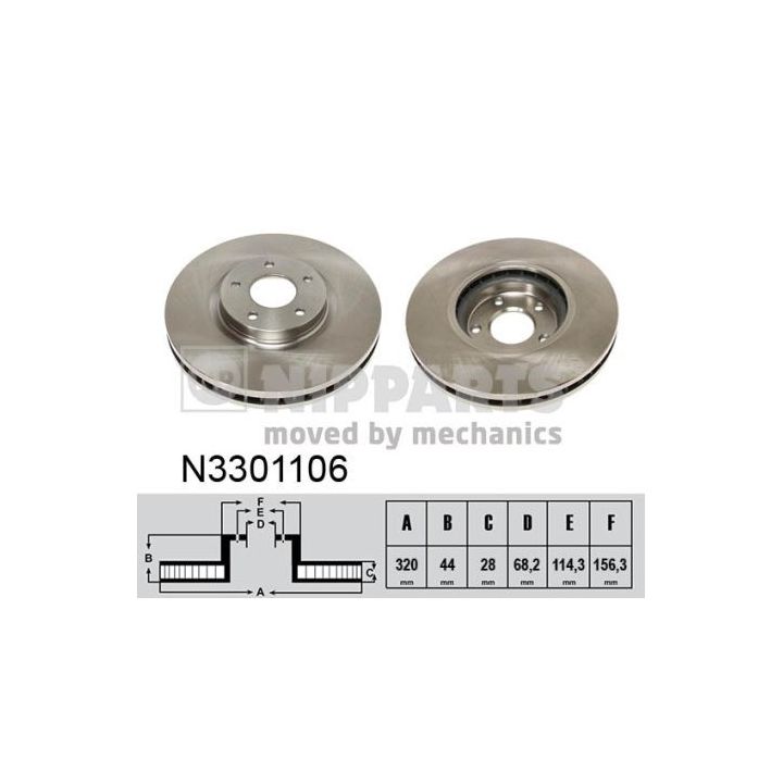 Stabdžių diskas NIPPARTS N3301106