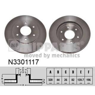 Stabdžių diskas NIPPARTS N3301117