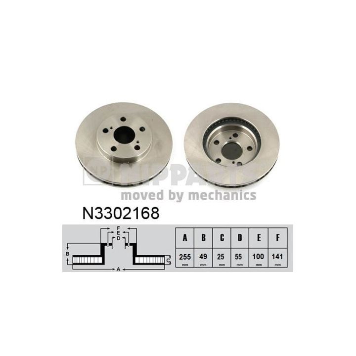 Stabdžių diskas NIPPARTS N3302168