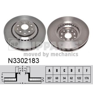 Stabdžių diskas NIPPARTS N3302183