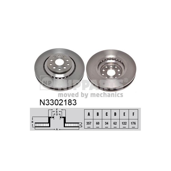 Stabdžių diskas NIPPARTS N3302183