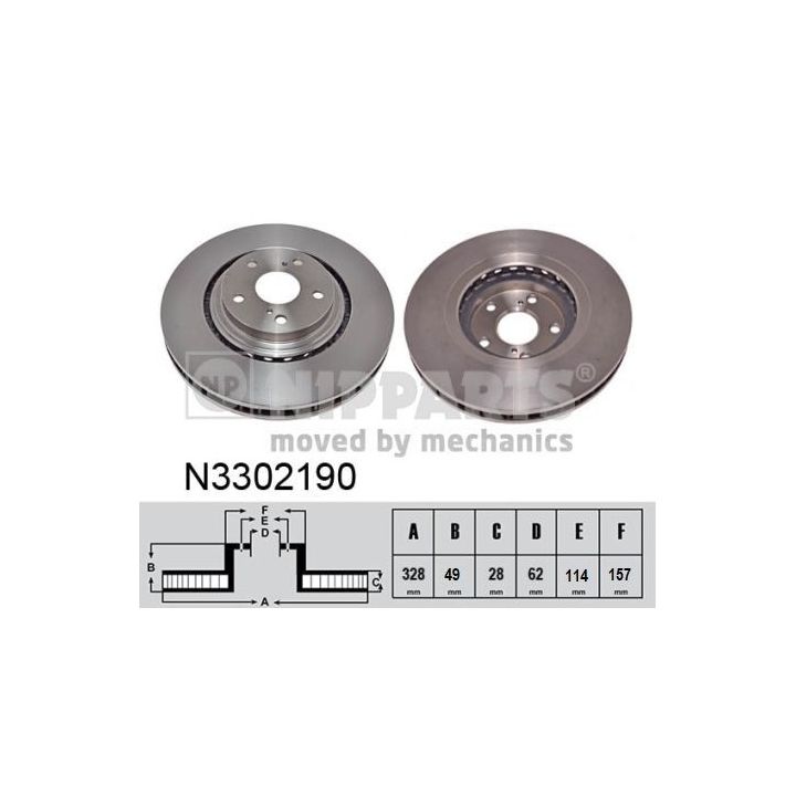 Stabdžių diskas NIPPARTS N3302190