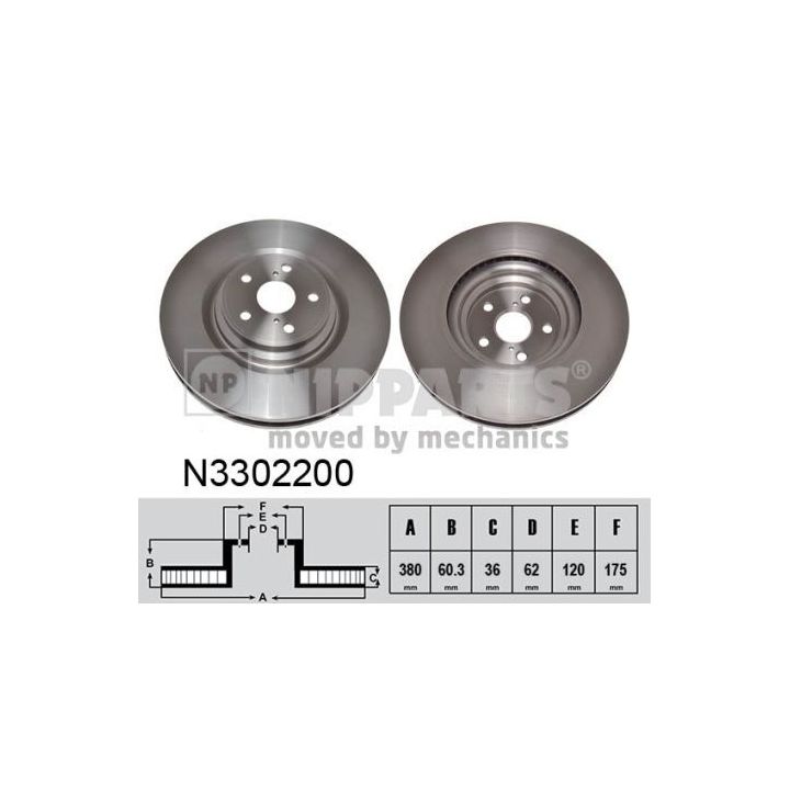 Stabdžių diskas NIPPARTS N3302200