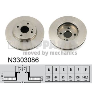 Stabdžių diskas NIPPARTS N3303086