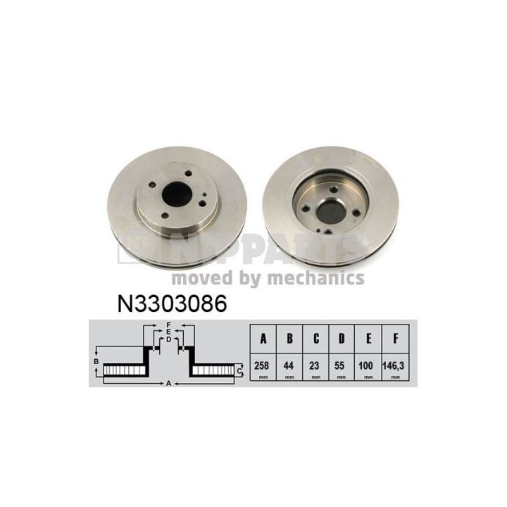 Stabdžių diskas NIPPARTS N3303086