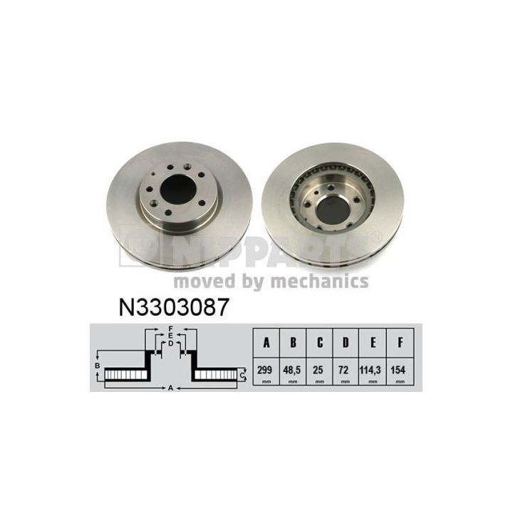 Stabdžių diskas NIPPARTS N3303087