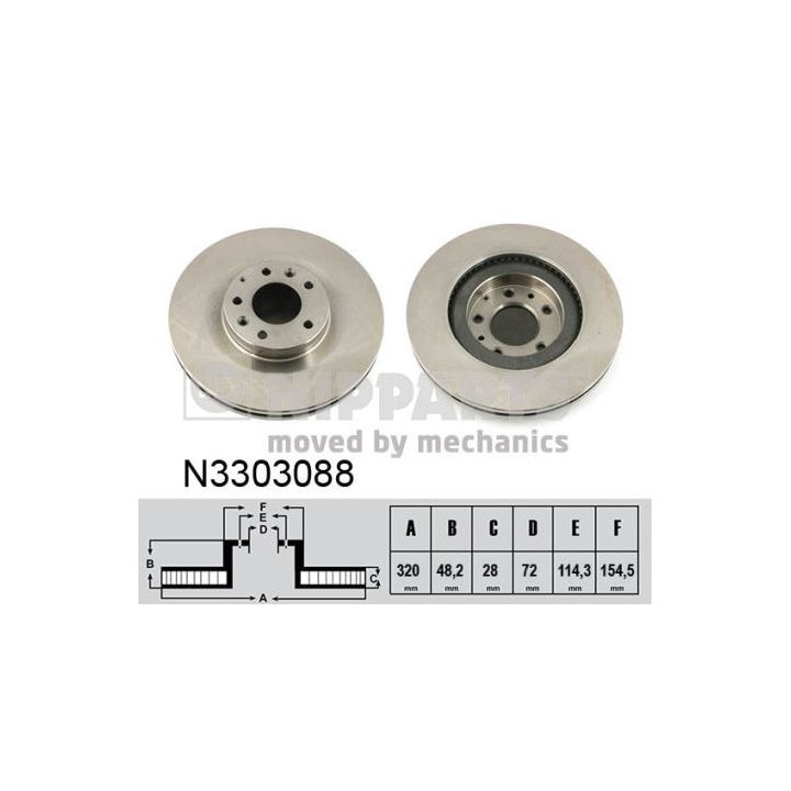 Stabdžių diskas NIPPARTS N3303088