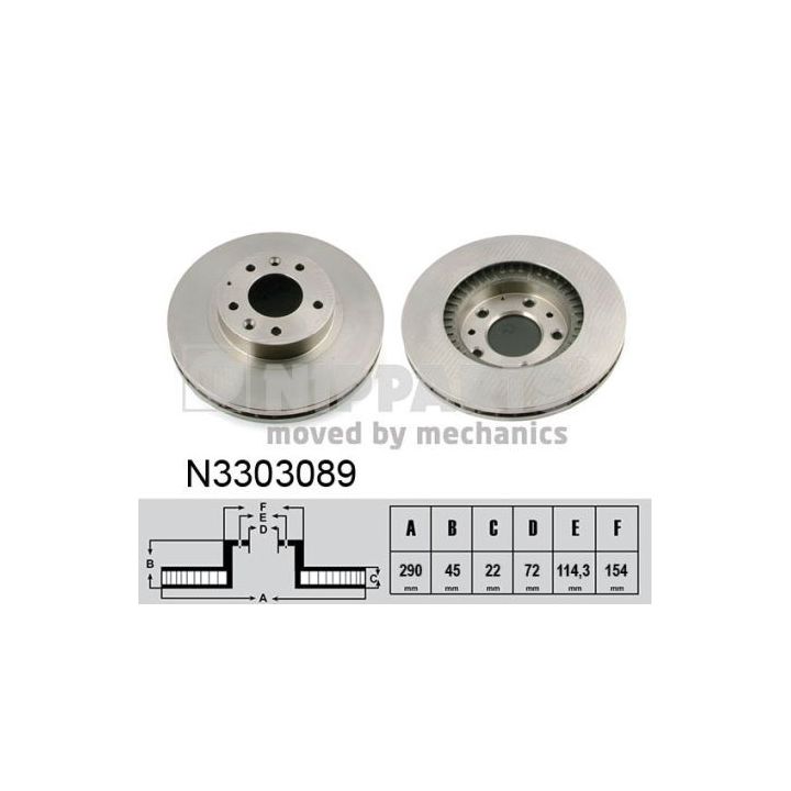 Stabdžių diskas NIPPARTS N3303089