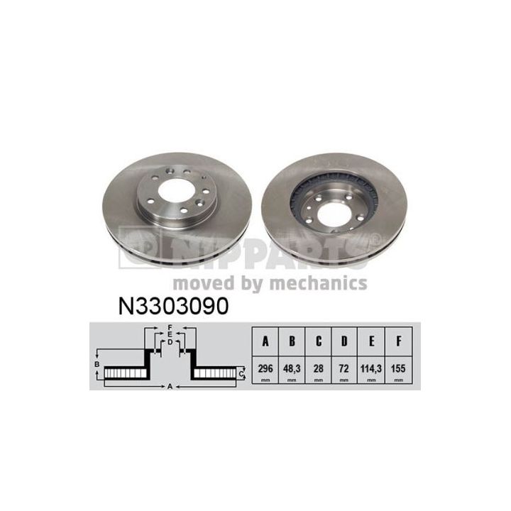 Stabdžių diskas NIPPARTS N3303090