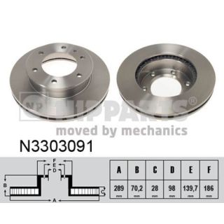 Stabdžių diskas NIPPARTS N3303091