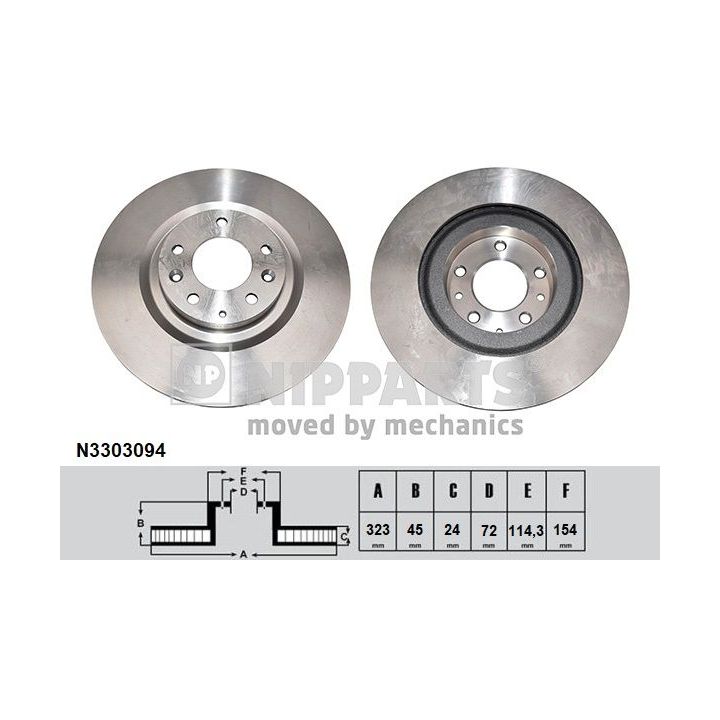 Stabdžių diskas NIPPARTS N3303094