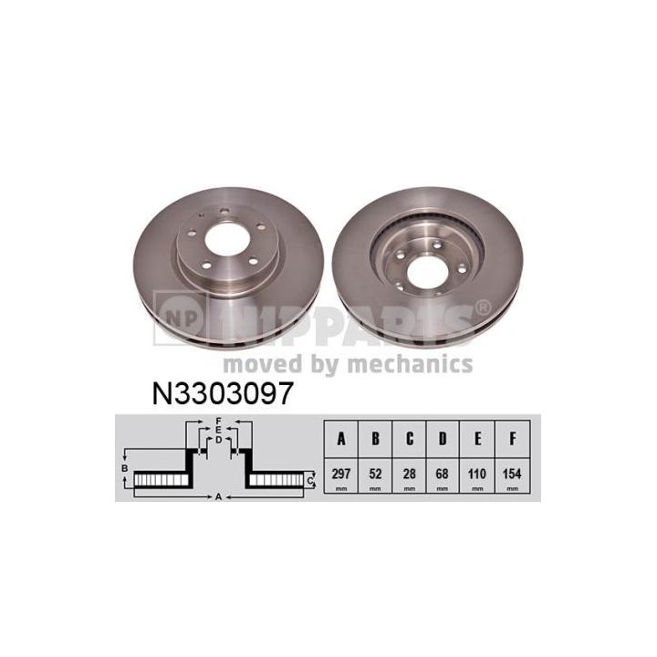 Stabdžių diskas NIPPARTS N3303097
