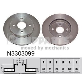 Stabdžių diskas NIPPARTS N3303099