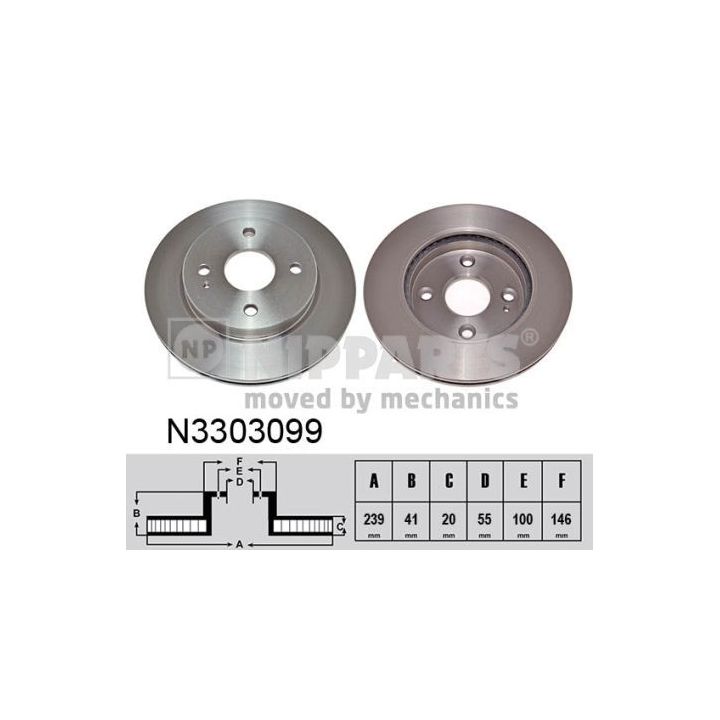 Stabdžių diskas NIPPARTS N3303099